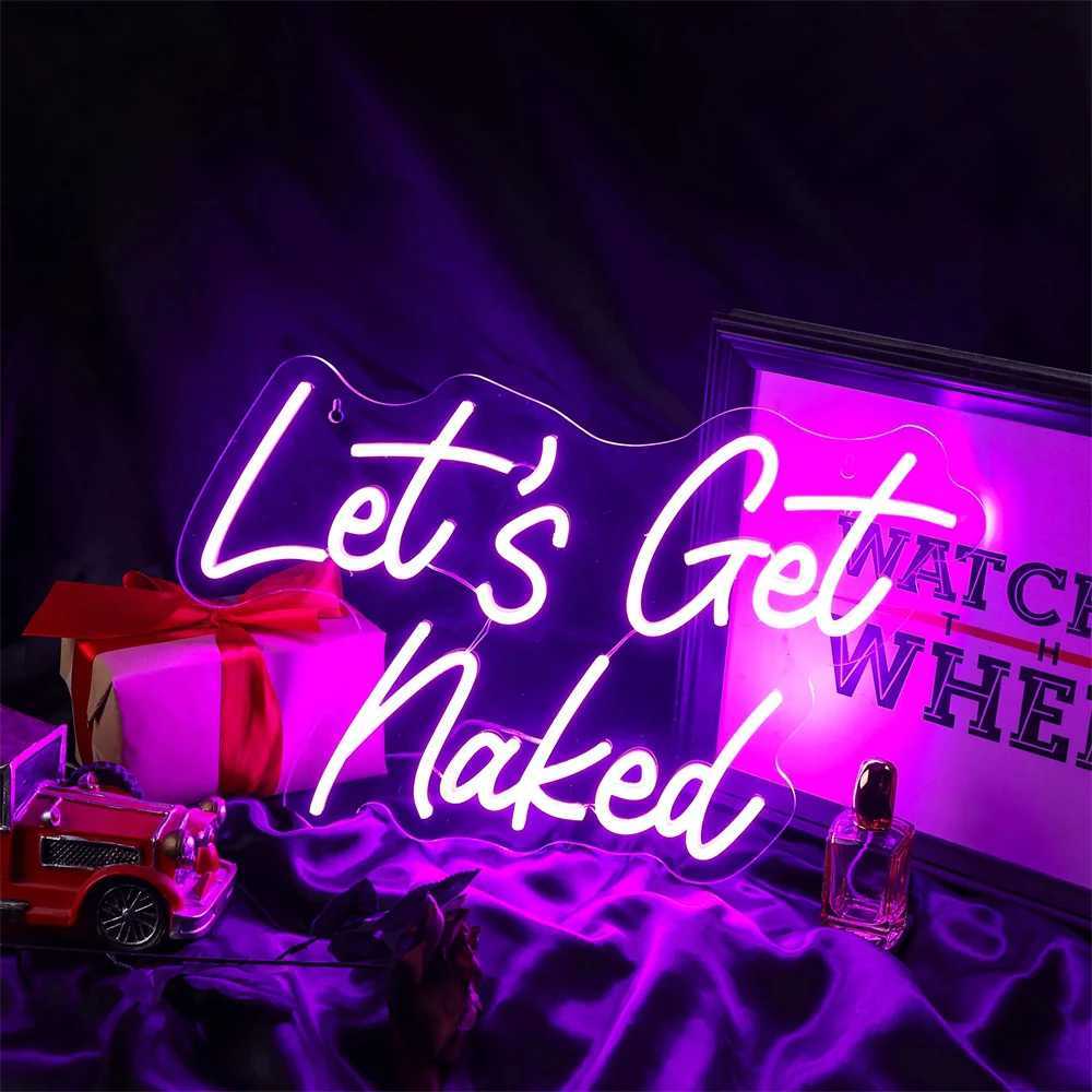 Lets Get Naked Neon Light Sign Bathroom LED Lamp Shower Man Cave Luminous Sign Room Party Event Art Wall Decoration Gift Y240817