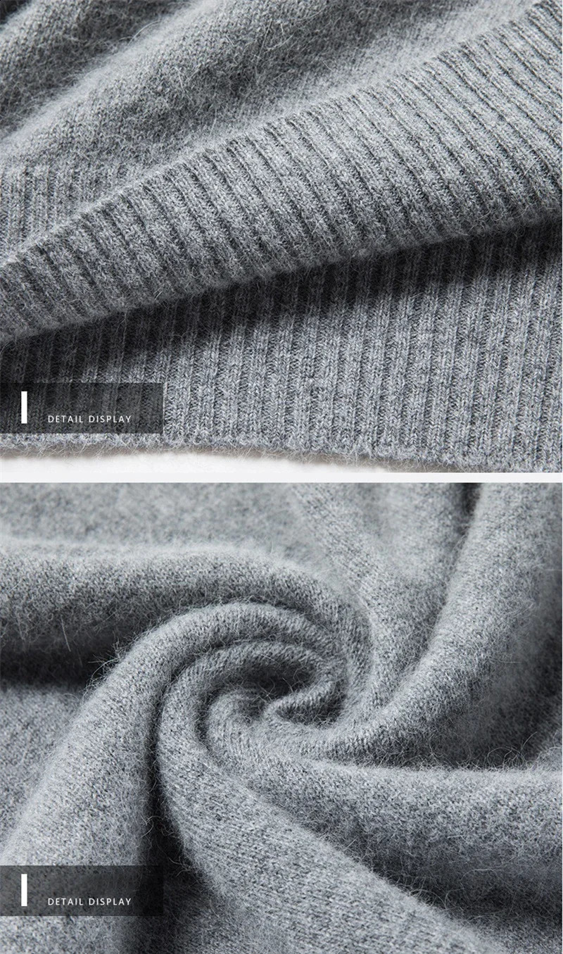 Winter Men Woolen Sweater Warm Solid Color cashmere Inner lap Pullovers Mens Casual fashion Sweaters Turtleneck Knitwear 240816