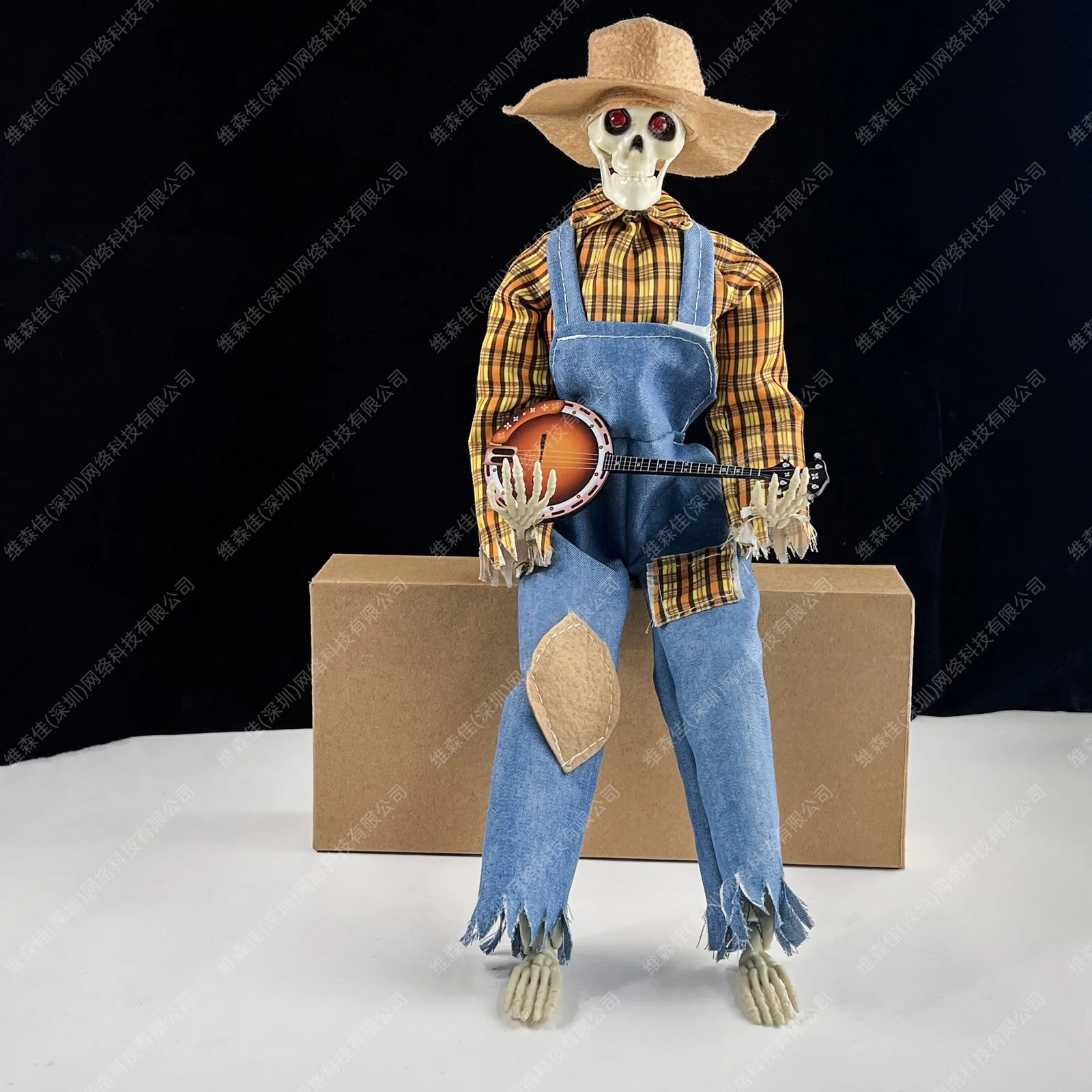 Halloween Animated Banjo Skeletons Halloween glowing skeleton decoration 240816
