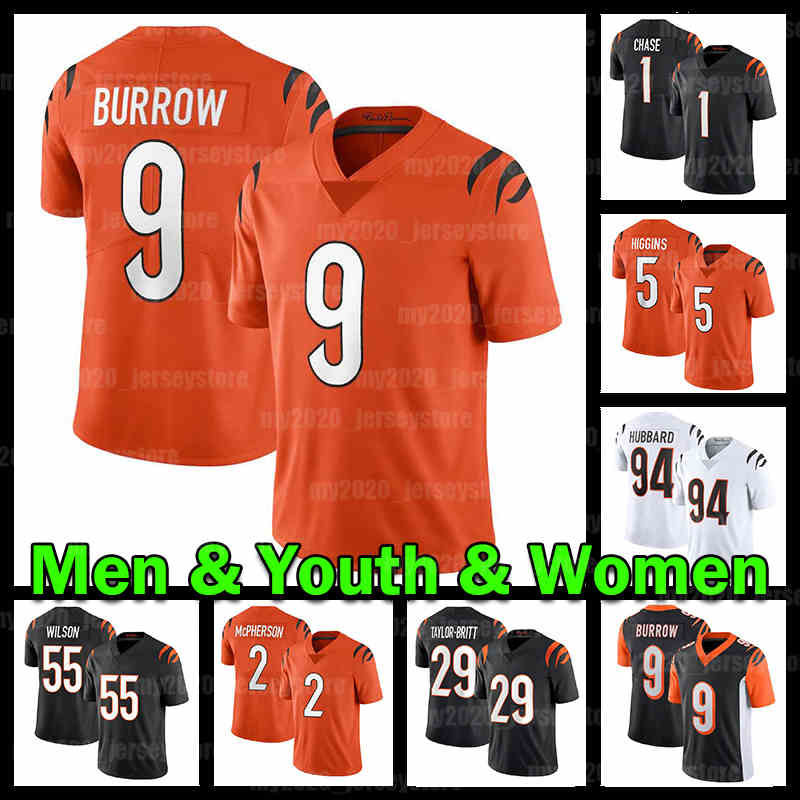 1 Ja'Marr Chase Football Jersey 9 Joe Burrow 75 Orlando Brown Jr. Akeem Davis-Gaither 24 Vonn Bell Trey Hendrickson Dax Hill Germaine Pratt Brown Zack Moss Andrei Iosivas