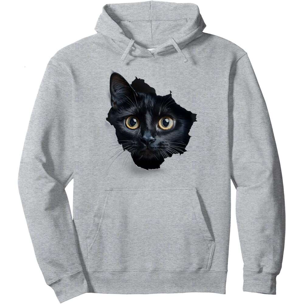 Hoodie for Mens Womens Black Cat Halloween Costume Scary Cat Lover Spooky Pullover Hoodie Hoodies sweatshirt pullover jacket Long sleeve 2025