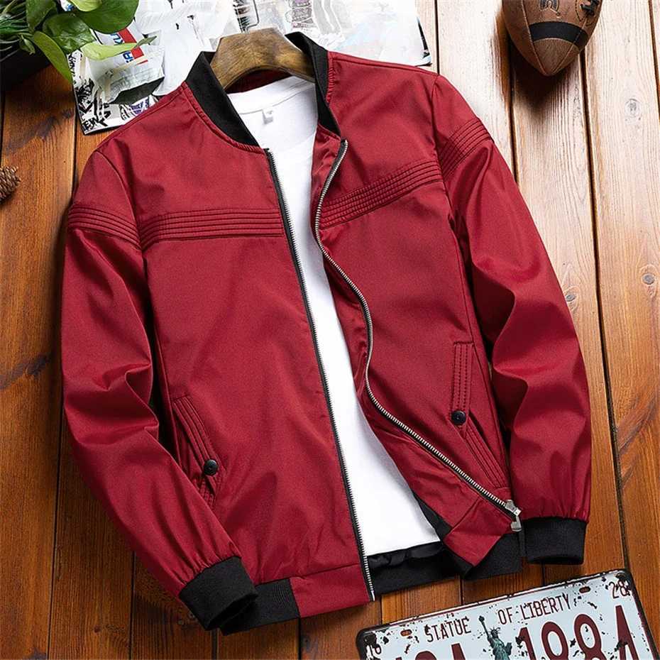 School team jacket mens baseball jacket fashionable casual slim fit jacket mens spring/summer bomber jacket khaki green M241017