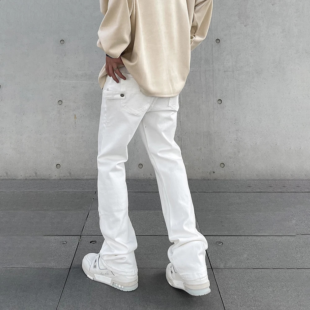 White Jeans for Men Y2k Skinny Street Fashion Slim Vaqueros Trousers Autumn Pantalones Hombre Streetwear Summer Fit Denim Pants 240814