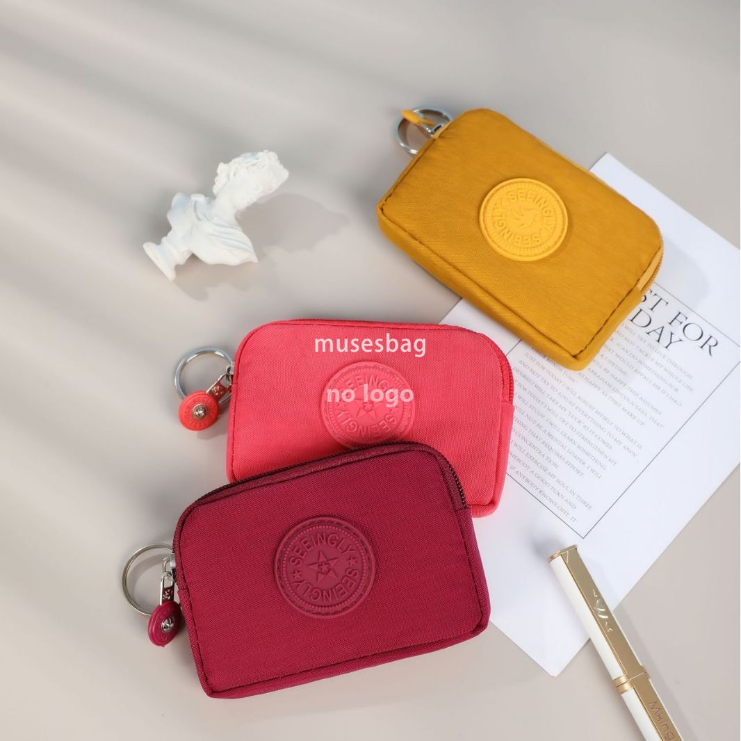 New high quality purse new simple zipper key bag foreign trade solid color waterproof nylon purse wholesale