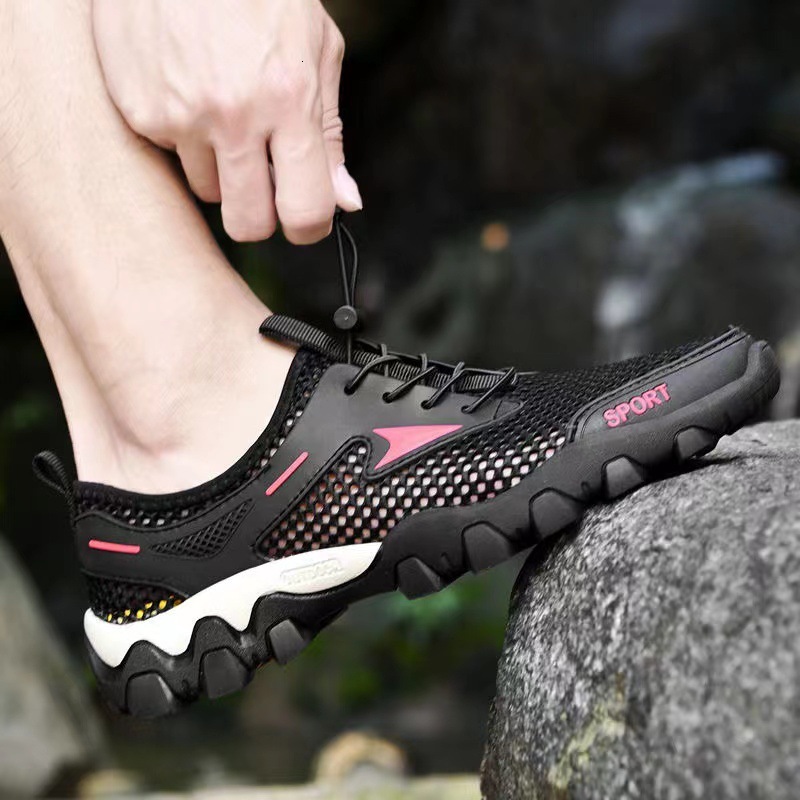 Ddmysports Mesh Water Wading Men S Soft Sole Anti Slip Outdoor Shuoxi With Breathable Elastic Band One Foot Kick Hole Shoes OUTDOOR