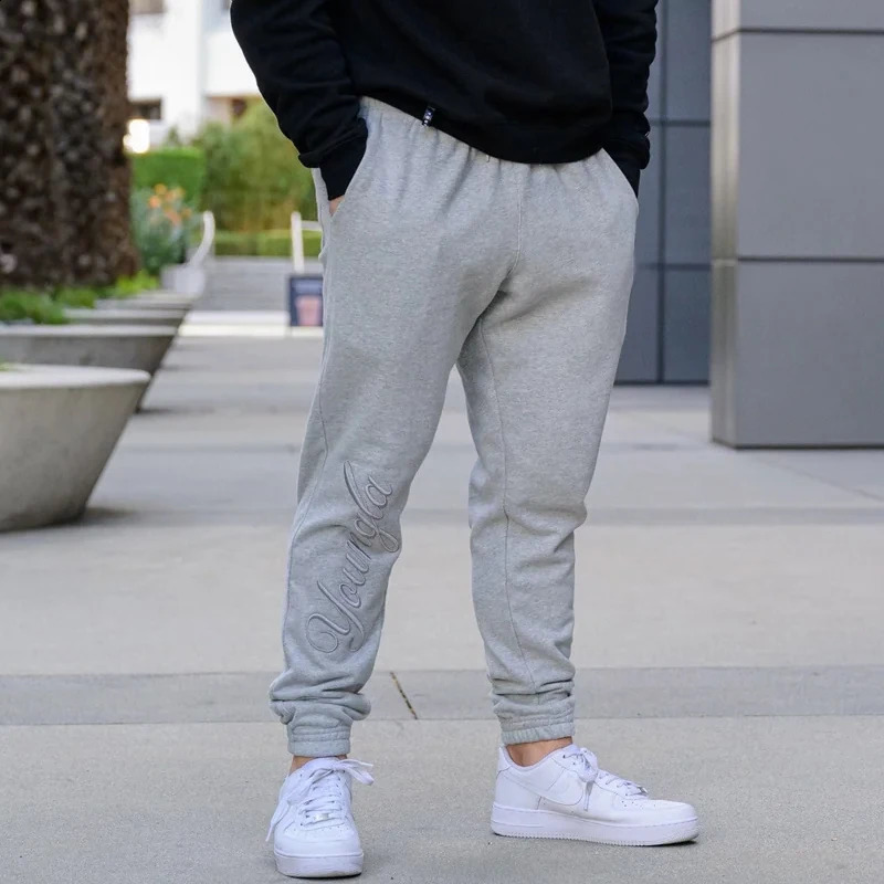 Fashion Mens Clothing Gym Sports Fitness Casual Pants Outdoor Jogging Mens Sweatpants Cotton Mid Waist Pants 240819
