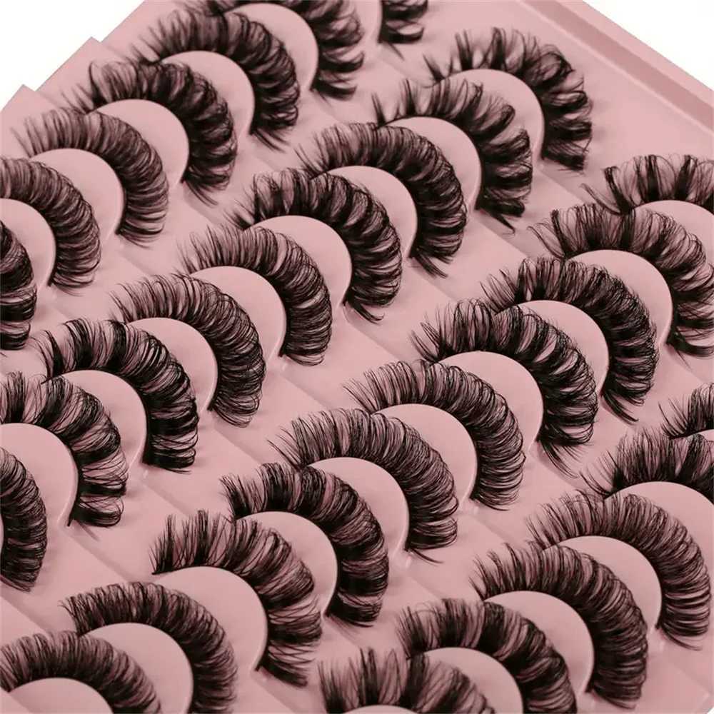 20 pairs of black false eyelashes exaggerated thick eyelashes fluffy artificial eyelashes for cat eyes used for daily and party makeup W240803