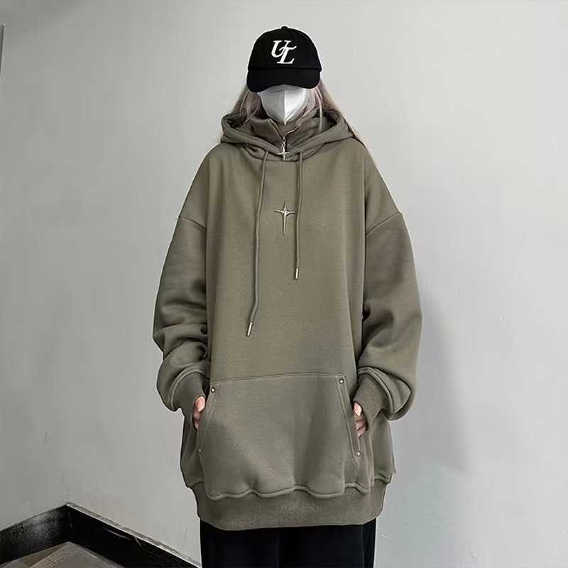 Men's hoodie retro high street hoodie woman fall fashion loose hip hop Instagram clothes coat woman J240819