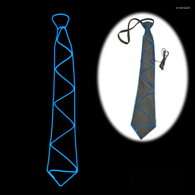 Bow Ties Halloween Costume Neck Tie Women Men Cothes Decor Accessory Glowing LED Light Up For Night Disco Dancing Performance
