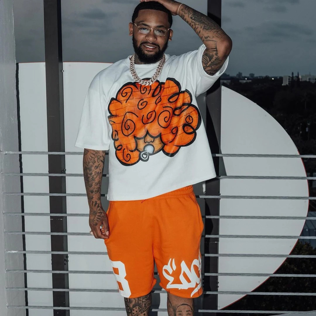 Y2K American Hip Hop Street Spoiler Anime Avatar Printed T-shirt Mens Summer Cotton Short sleeved Womens Clothing 240819