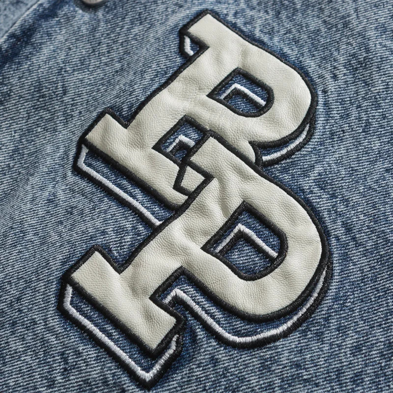 Japanese Harajuku Denim Jacket Men Women Letter embroidery Loose Harajuku Couple Autumn Y2k Vintage Coat Spring 240816
