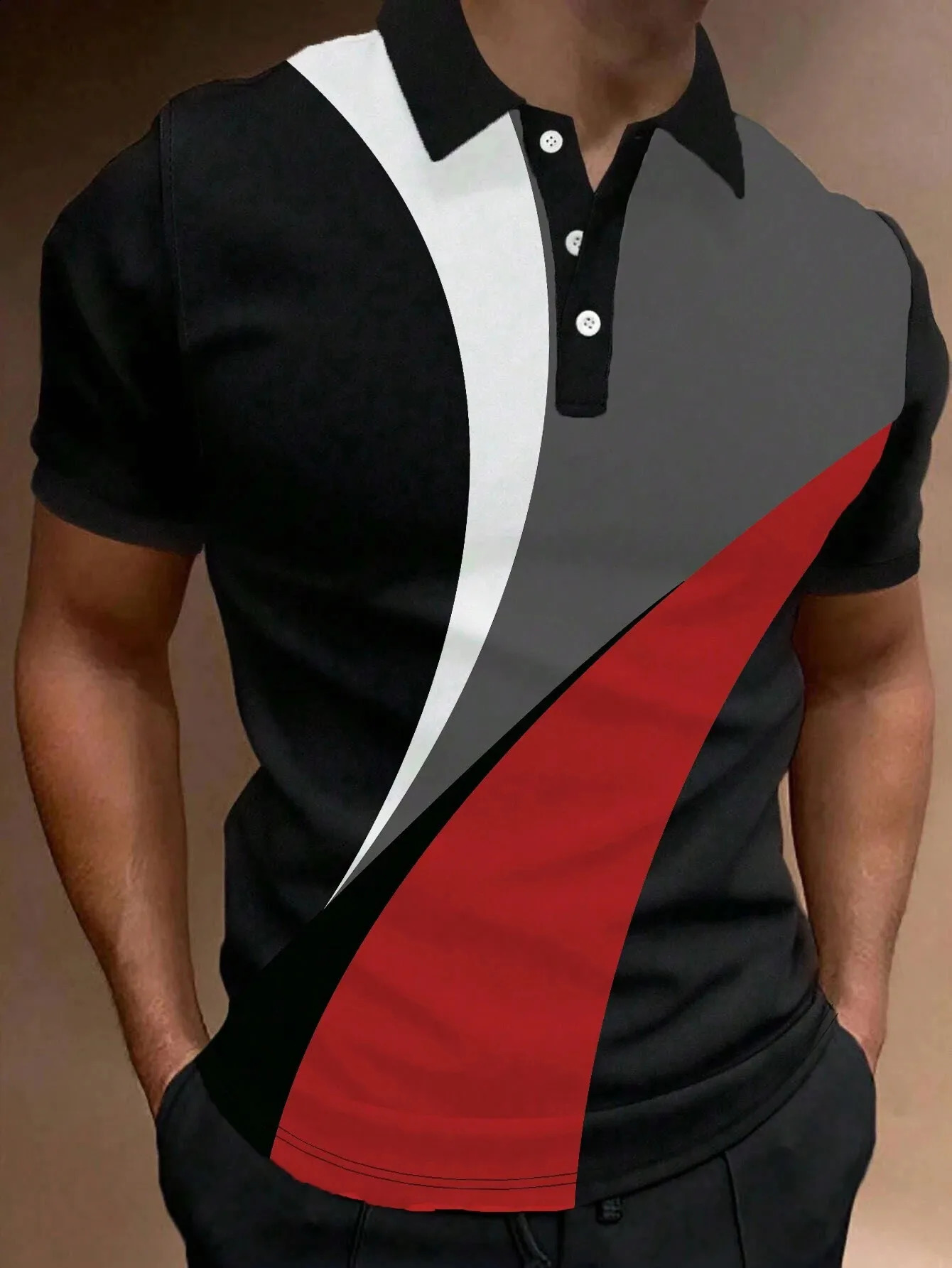 Summer Mens Polo Shirt Crash Colour Short Sleeve T Shirt Mesh Breathable Business Button Lapel Top Fashion Stripe 3D Print 240816