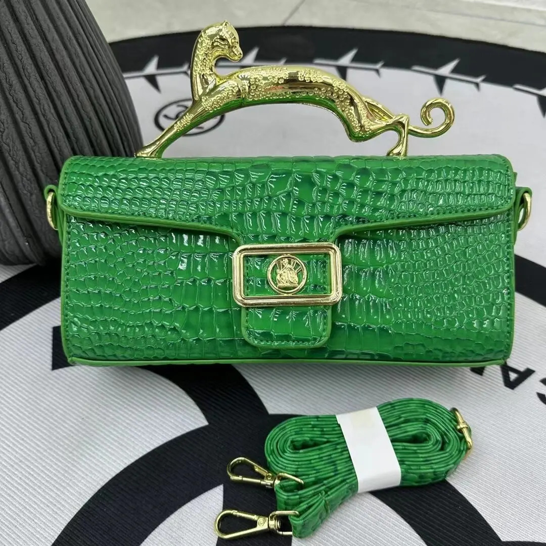 er Leather Pattern Fashion Handbag Leopard Shape Metal Handle High Quality Crossbody Womens Bag 240816 acae