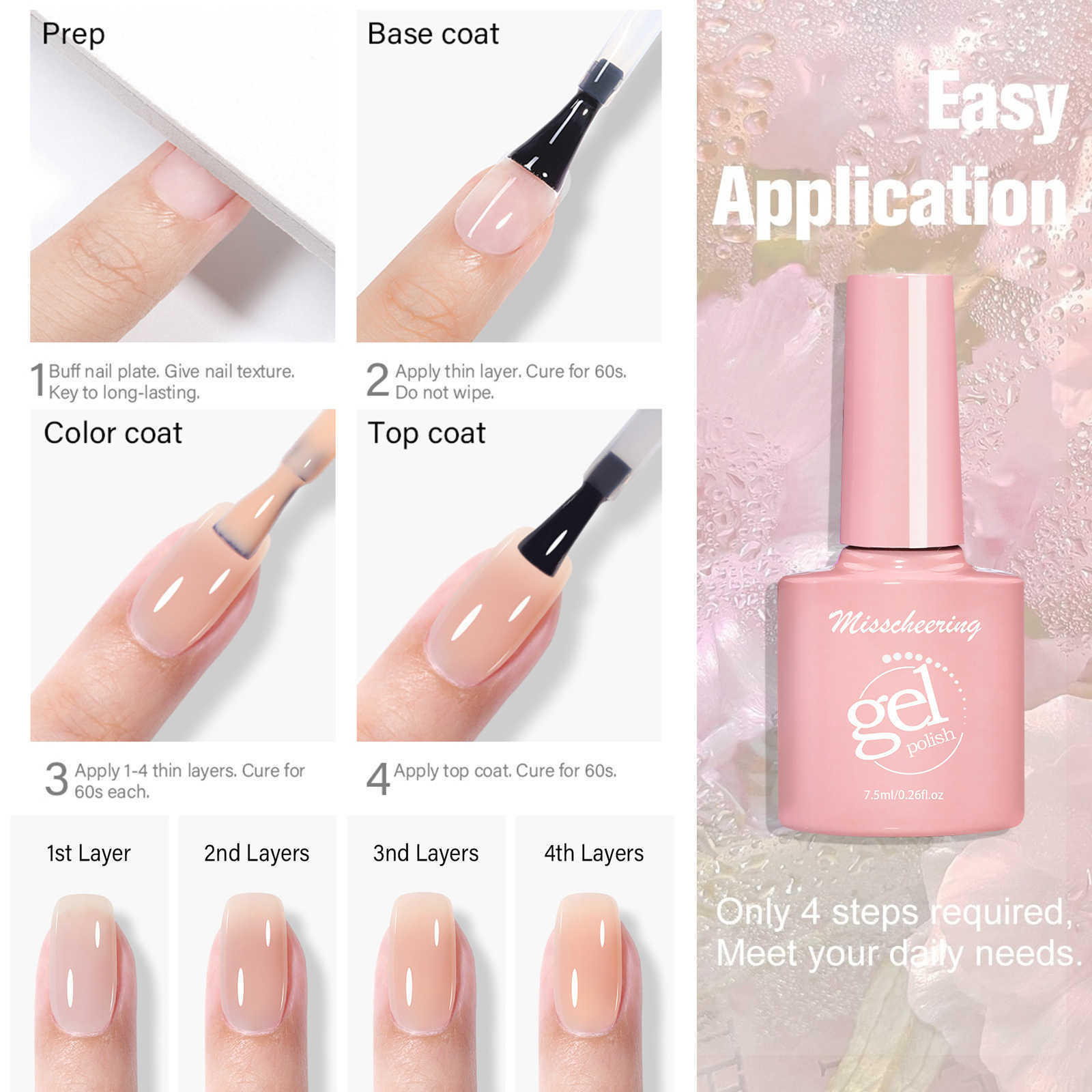 Nail Gel art ice transparent color coconut tea jelly popular semi nail oil glue Q240819