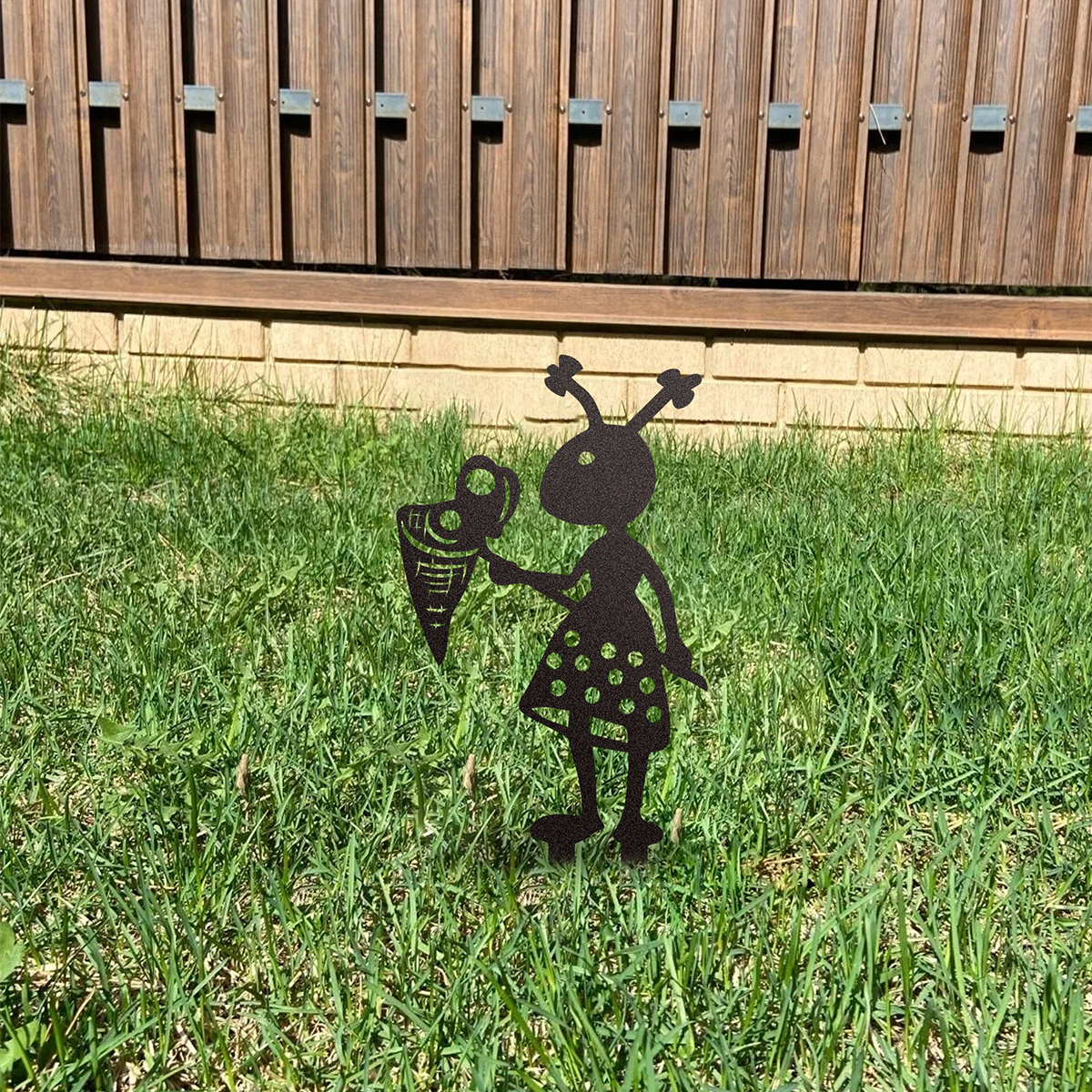 Home Garden Patio Fence Yard Lawn Art Decor Ant Silhouette Garden With Stakes