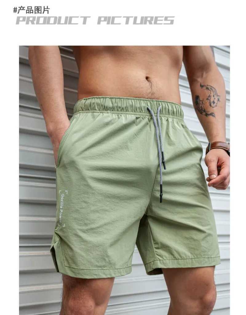 Summer new Men Light Weight Thin Short Pants Running Squat Fitness Shorts Men GYM Wear Quick-drying Beach Drawstring ShortsXJ250213
