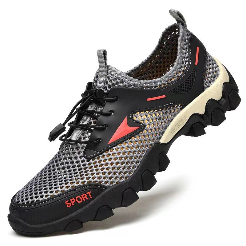 Ddmysports Mesh Water Wading Men S Soft Sole Anti Slip Outdoor Shuoxi With Breathable Elastic Band One Foot Kick Hole Shoes OUTDOOR