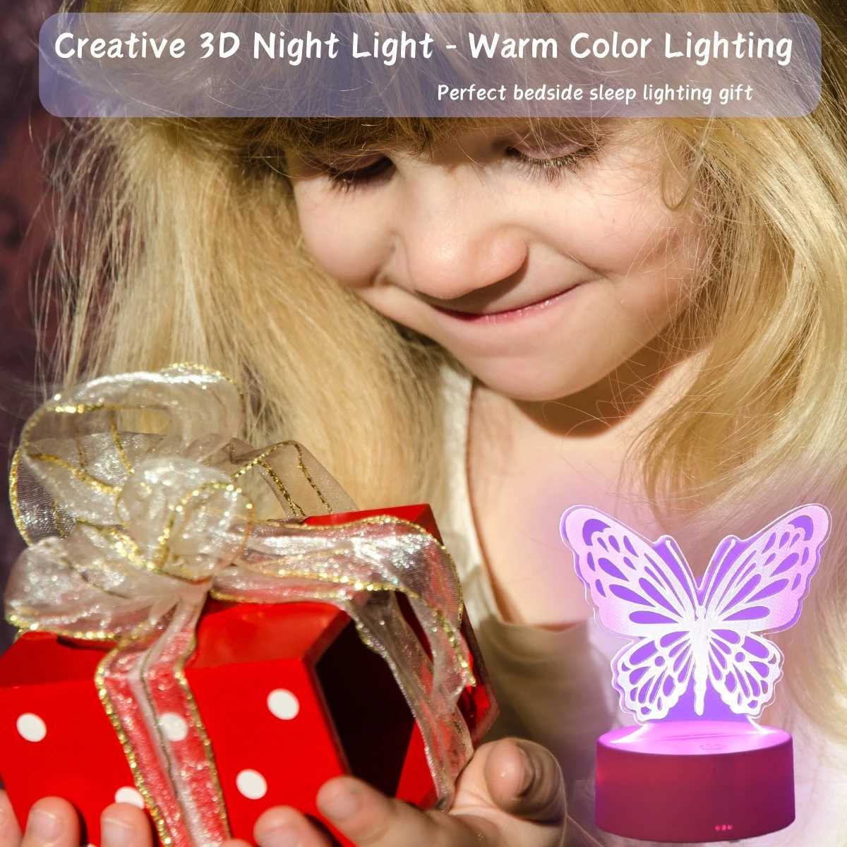 3D Butterfly Creative Night Light USB Home Decoration Table Decoration Living Room Bedroom Decoration Light Birthday Gift W240816