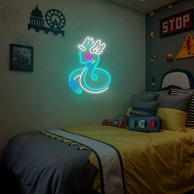 Dragonite LED Neon Lighted Sign Acrylic Anime Neon Sign USB for Home Kids Bedroom Gaming Room Wall Art Decor Cartoon LED Signs Y240817 - view 6