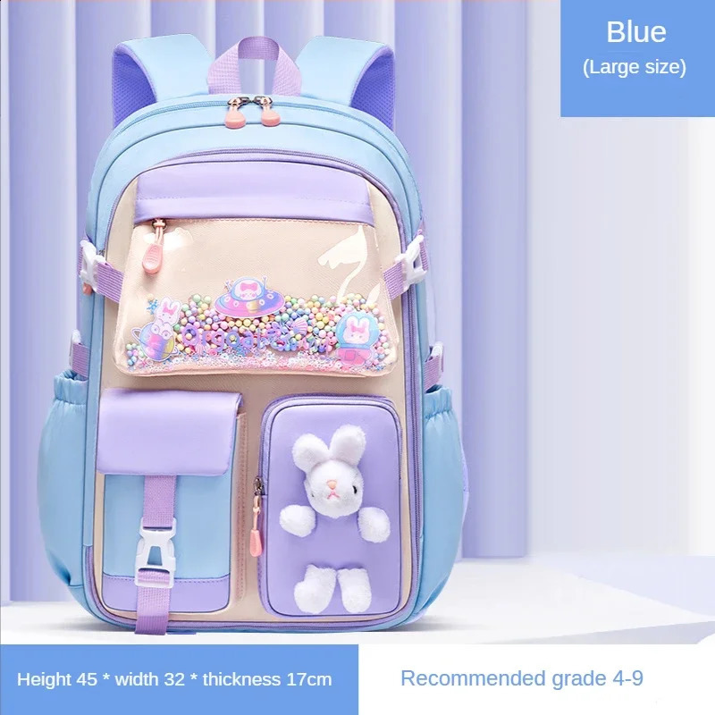 Quicksand style elementary school student schoolbag spine protection backpack waterproof large capacity backpack 240819
