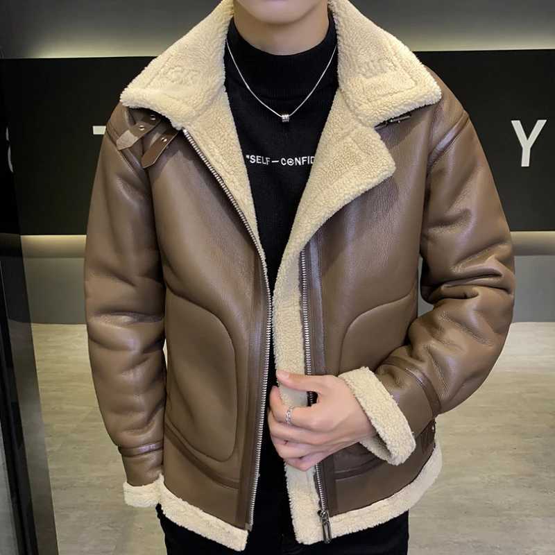 Designer jacket Mens Fashion High Quality Thickening To Keep Warm Leather Jackets/Man Slim Fit Lapel Casual Leather Jacket Fashion Coat 4XL-M M240819