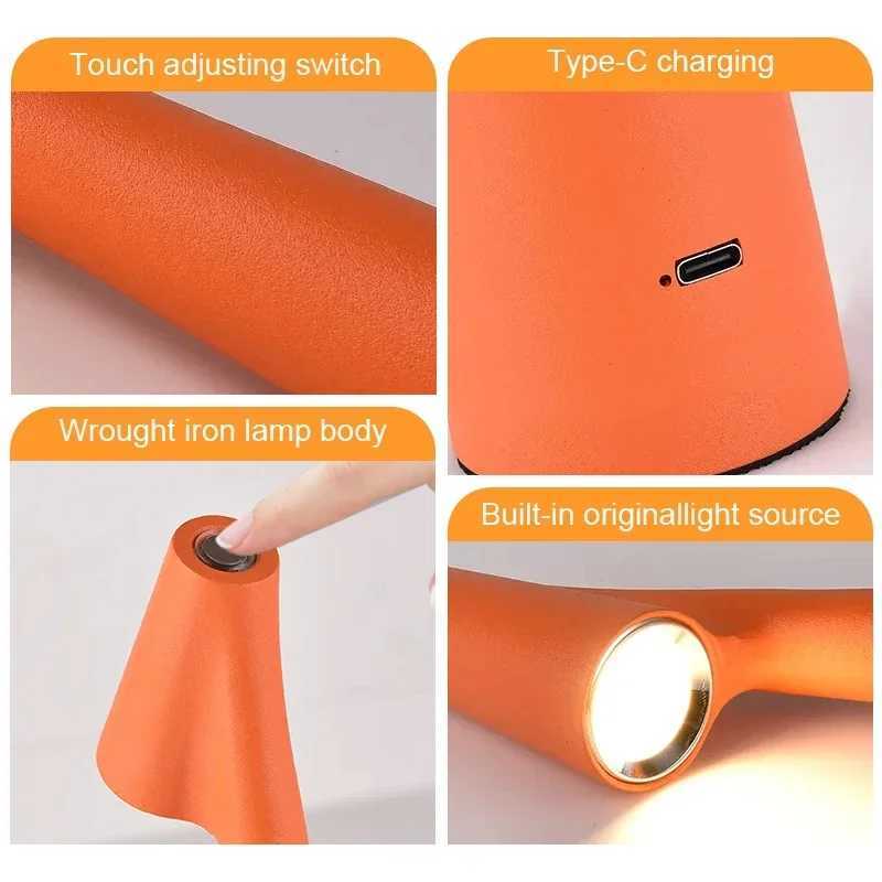 Creative LED desk lamp portable reading desk lamp touch adjustable night light for bedroom living room and home decoration W240816
