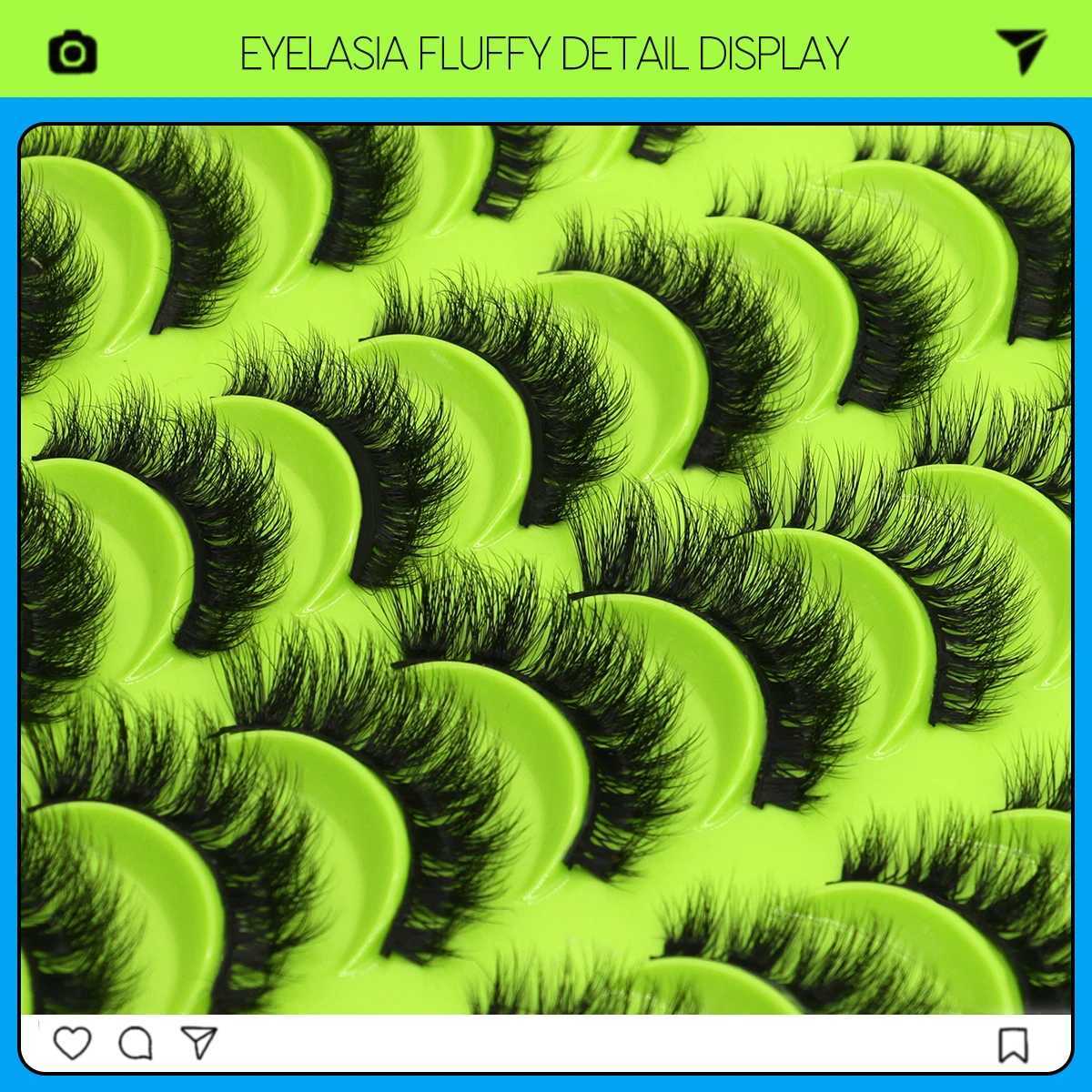 Groinneya eyelashes 5/10/20 double 3D artificial mink fluffy false eyelashes dramatic curly eyelashes eyelash extension makeup W240803