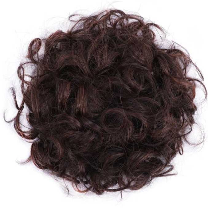 Synthetic Wigs High temperature silk synthetic wig with ponytail drawstring small curly short curly hair hair bun Q240819