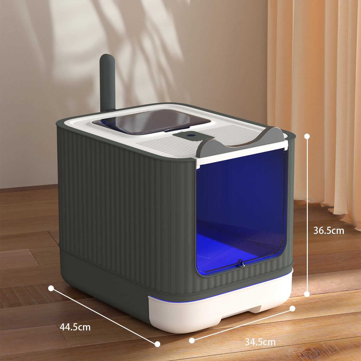 Pet Box UV Lights Top Drawer Litter Pan Fully enclosed with in/out door control Disinfecting and deodorizing For cat Y240819