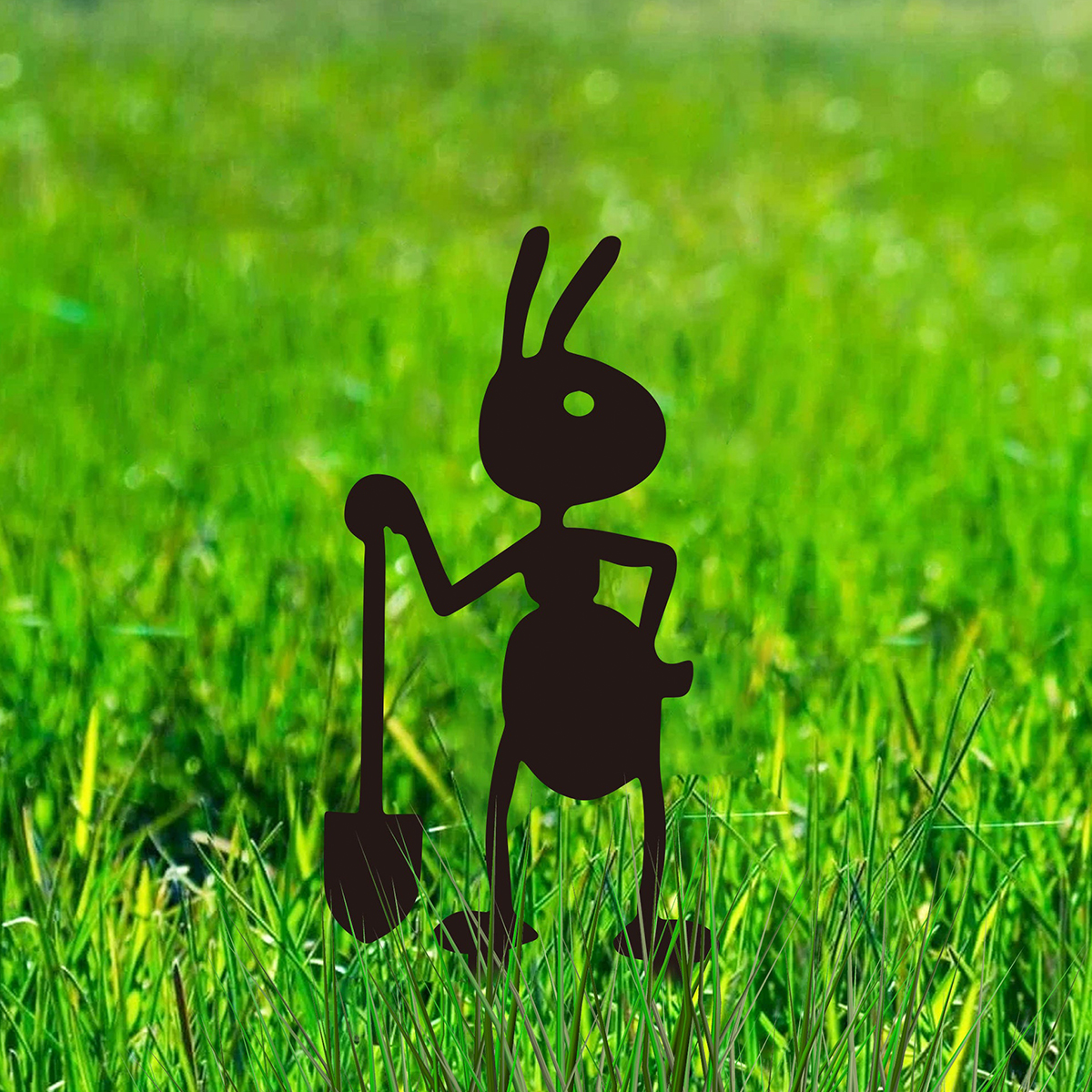Home Garden Patio Fence Yard Lawn Art Decor Ant Silhouette Garden With Stakes