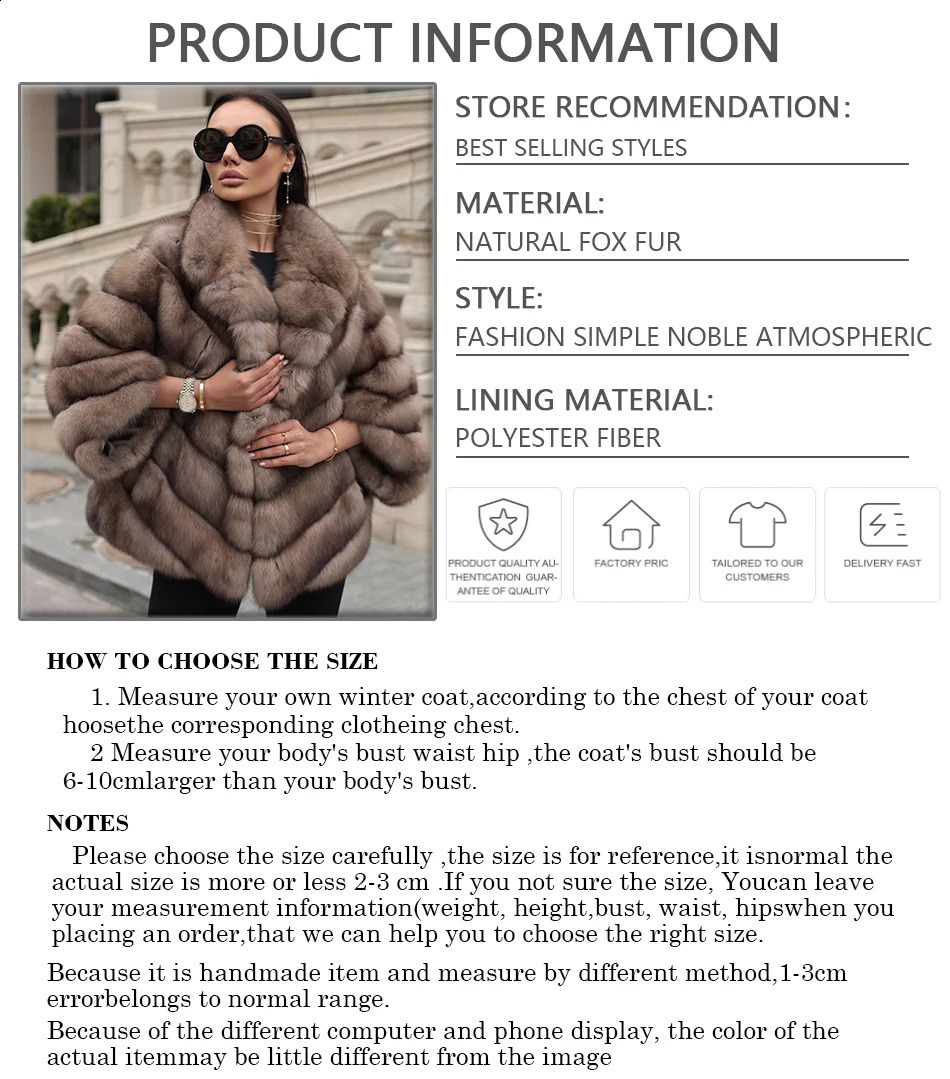 Real Fox Fur Coats Womens Genuine Fur Jackets Women Fox Fur Coat Winter Warm Furry Jacket 240816