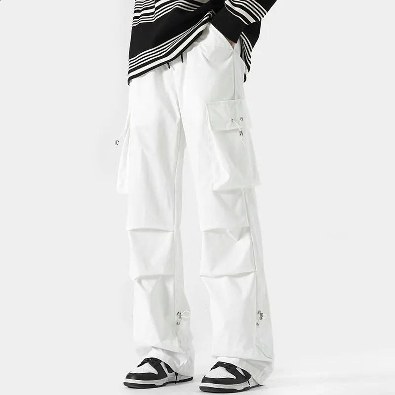 Cargo pants For Men Jogger Harlan Pants Male Hip Hop Sweatpants Side Pocket Men Woman Trousers White Black Streetwear 240819