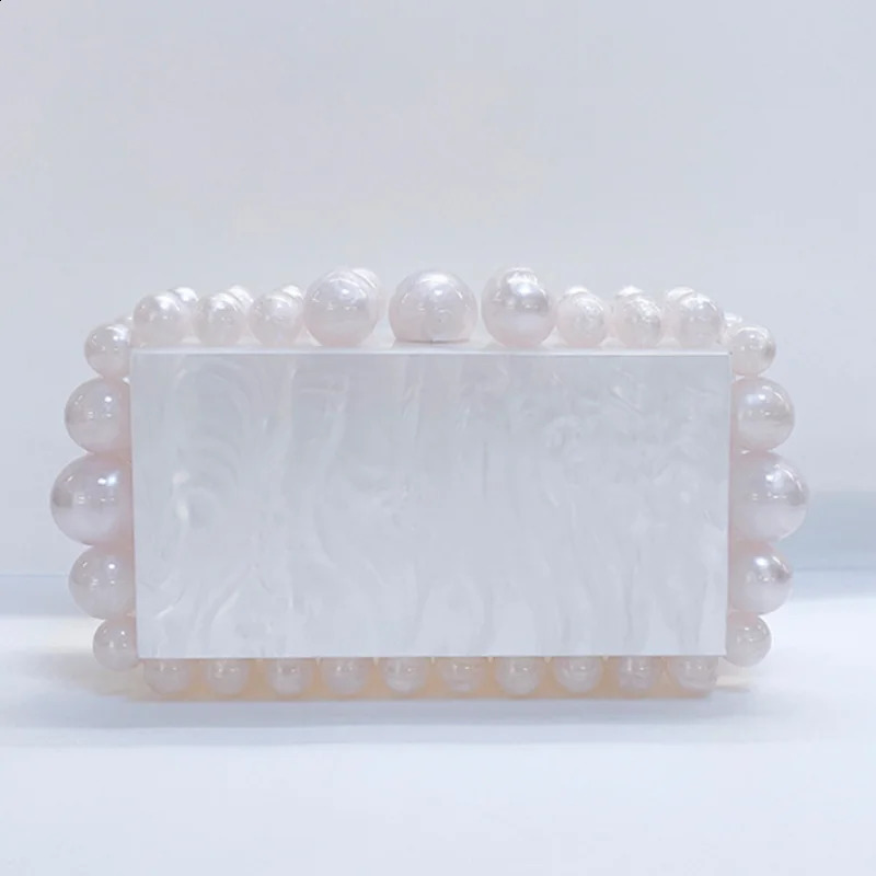 Womens rose red acrylic box clutch bag used for wedding parties y gold pearl wallets and handbags er gift bags 240819