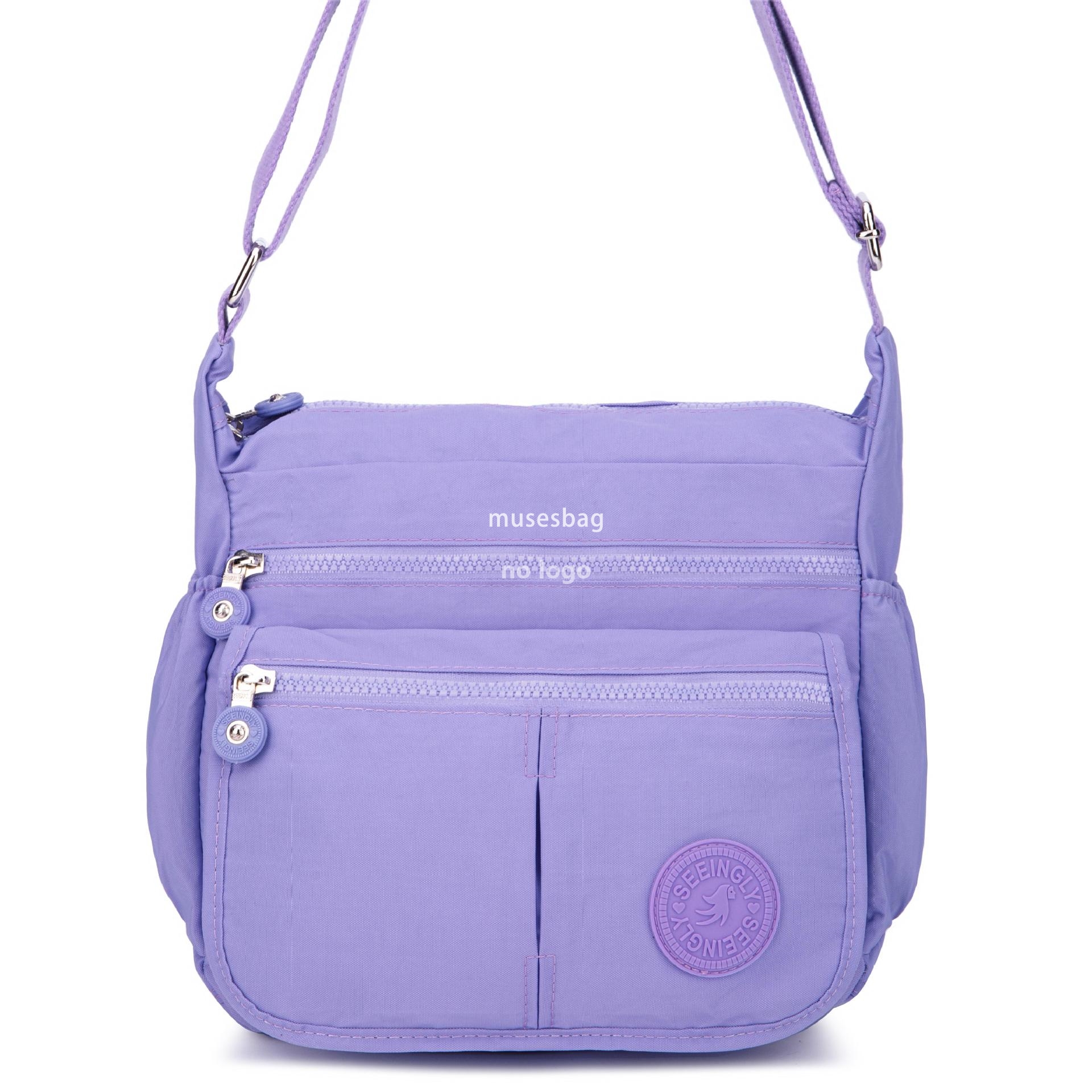 Single shoulder crossbody bag new high quality middle-aged mother foreign trade large capacity solid color nylon shoulder bag