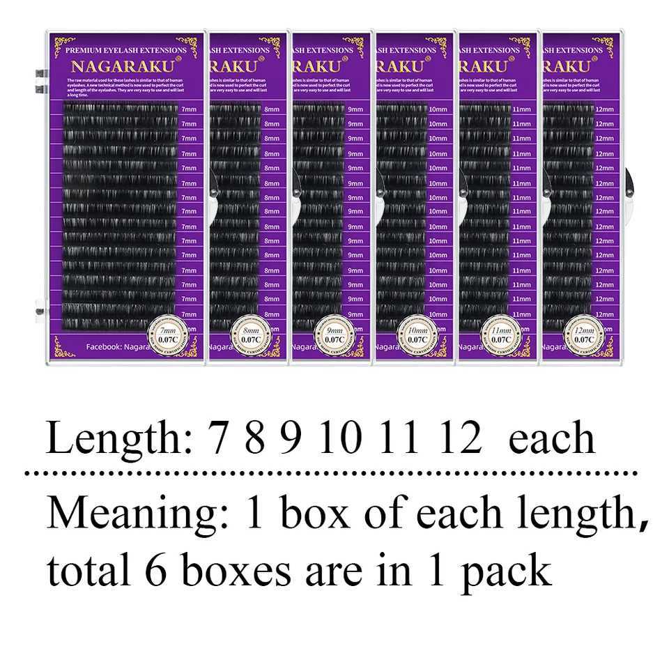 All Size 6 Cases C D CC DD Curling Artificial Mink Eyelash Extension Personal Eyelash Artificial False Eyelash W240803