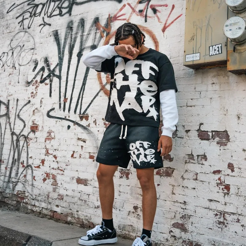 letter patchwork long sleeve streetwear men hip hop Goth style hoodie Harajuku fashion loose casual couple sweatshirt 240822