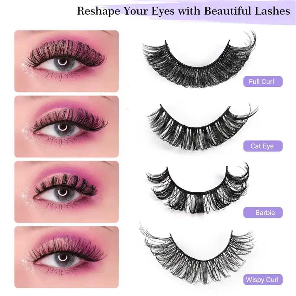 20 pairs of black false eyelashes exaggerated thick eyelashes fluffy artificial eyelashes for cat eyes used for daily and party makeup W240803