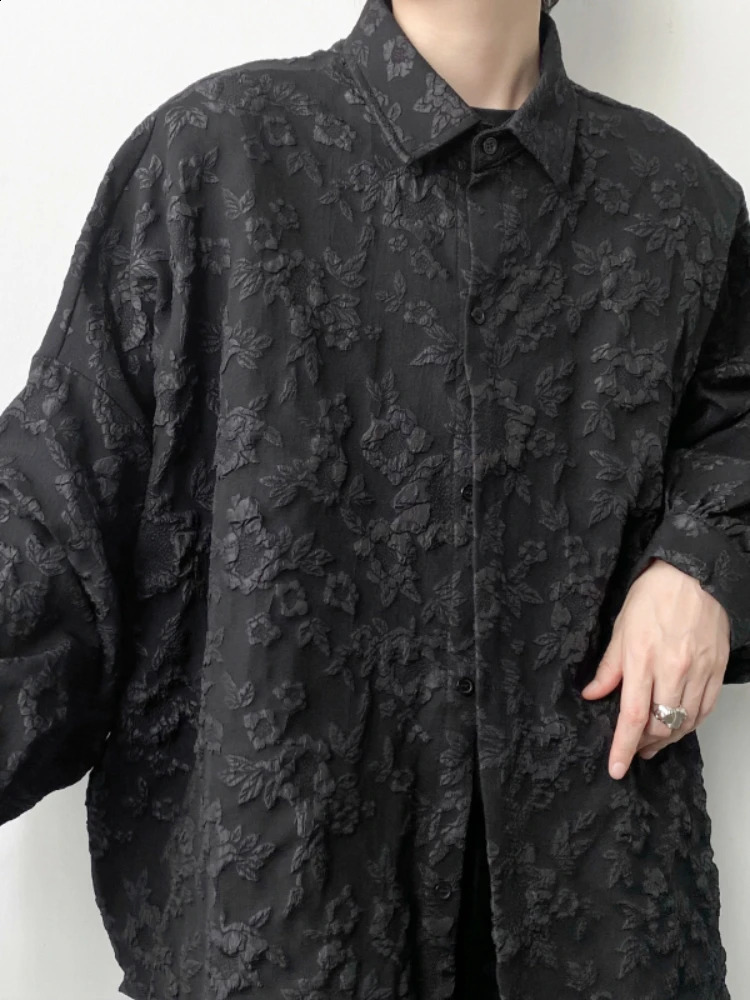 Shirts Men Japanese Style Loose Leisure Long Sleeves Chic All-match Solid Summer High Street Simple College Daily 240816