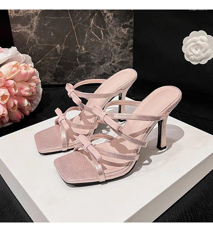 2025 S Fashion Designer Sandals Sexy Narrow Band Stiletto High Heels Woman Street Style Gladiator Buckle Strap Party Dress Shoes