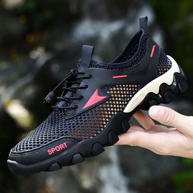 Ddmysports Mesh Water Wading Men S Soft Sole Anti Slip Outdoor Shuoxi With Breathable Elastic Band One Foot Kick Hole Shoes OUTDOOR