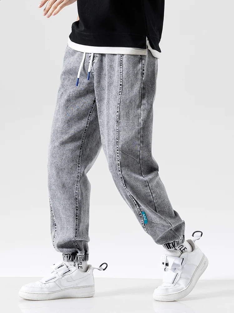 Spring Summer Black Blue Baggy Jeans Men Streetwear Denim Joggers Casual Cotton Harem Pants Jean Trousers Plus Size 6XL 7XL 8XL 240816