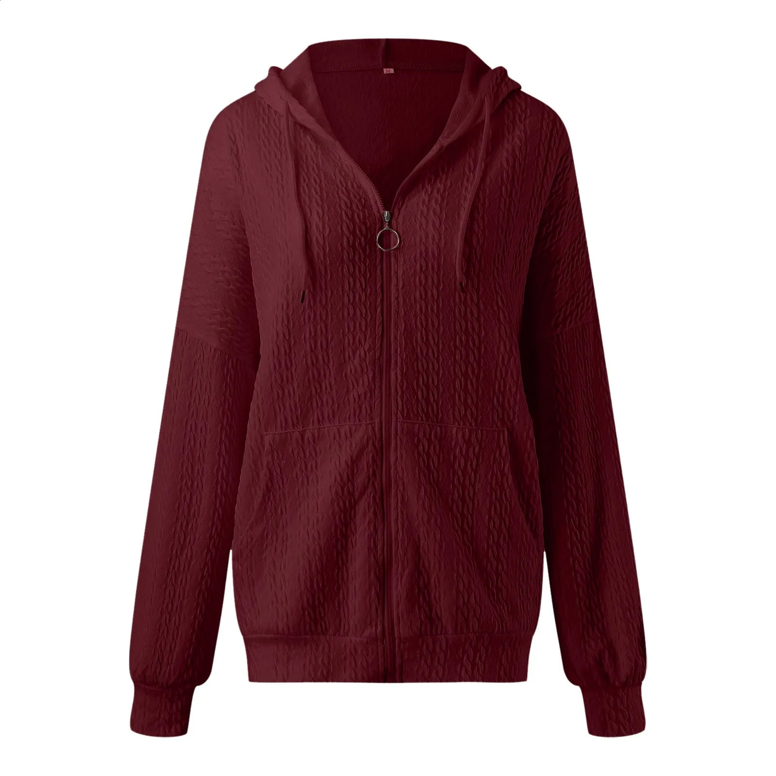 Jacket For Women Hoodie Long Sleeve Plain Regular Micr Elasticity Loose Zipper Hoodie Coat Womens Hooded Sweatshirt Zip Up 240819