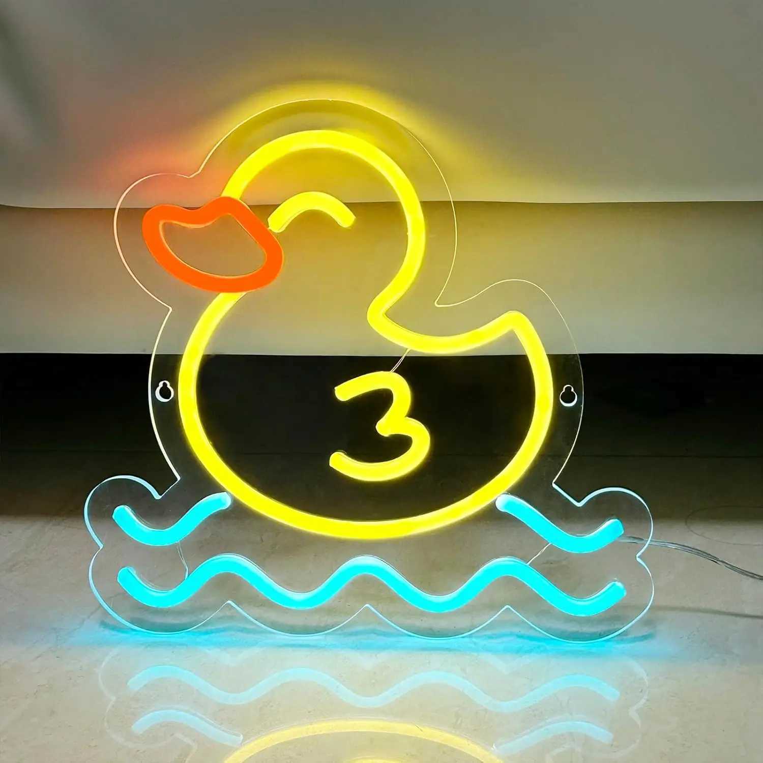 Duck Neon Sign Birthday Gift for Kids Room Decor LED Neon Light Sign By USB Night Light With Dimmable Duck Decor for Wall Decor Y240817
