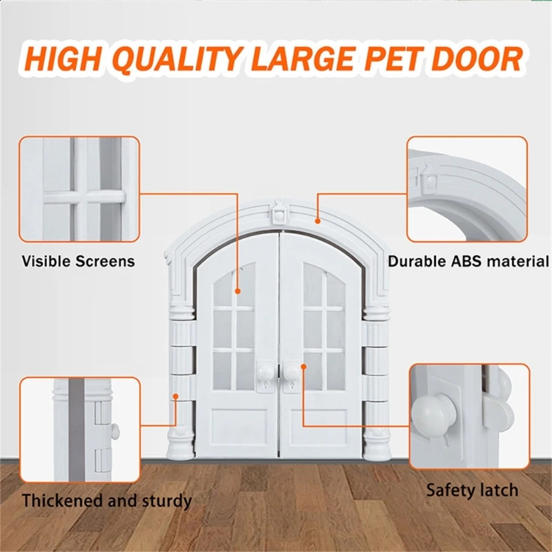 Inertior Door for Small Cats Easy Install Pet Door without Flap for Pets up to 10kg French Doors Drop 240819