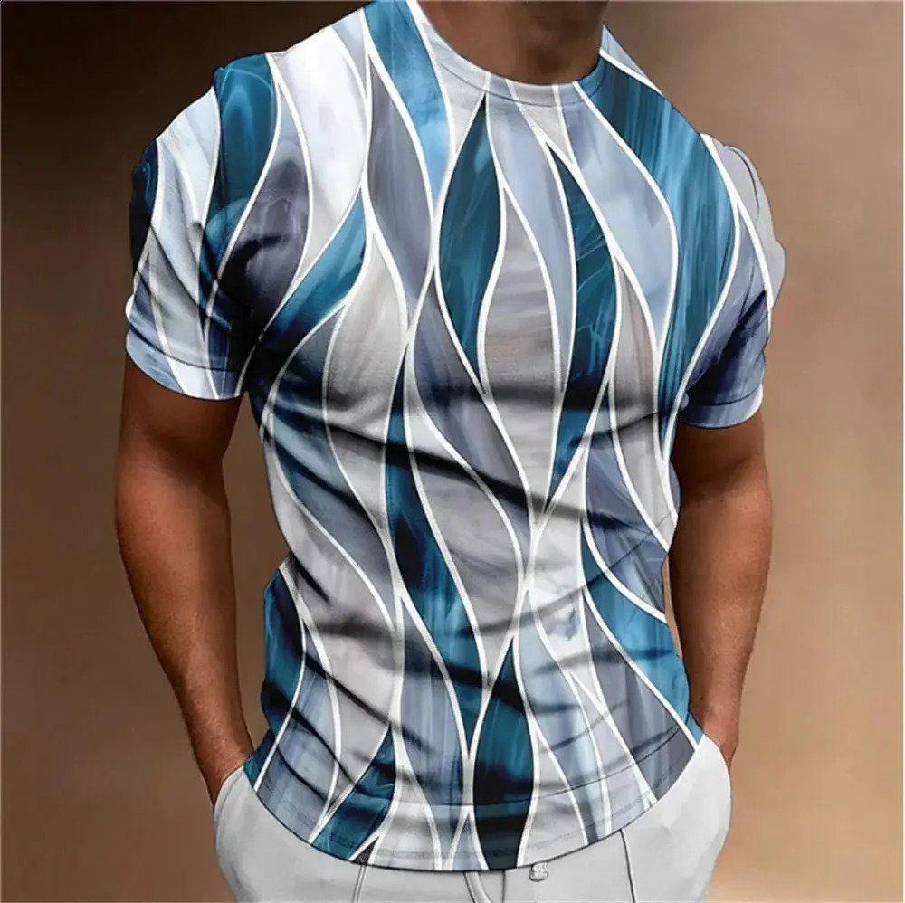 Summer Men Simple Everyday Casual Street Fun 3d Printed T-Shirt Fashion Trend Personality Large Size O Collar Short Sleeve 240816
