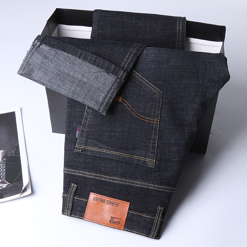 Autumn and winter stretch mens jeans straight pants casual denim w240816