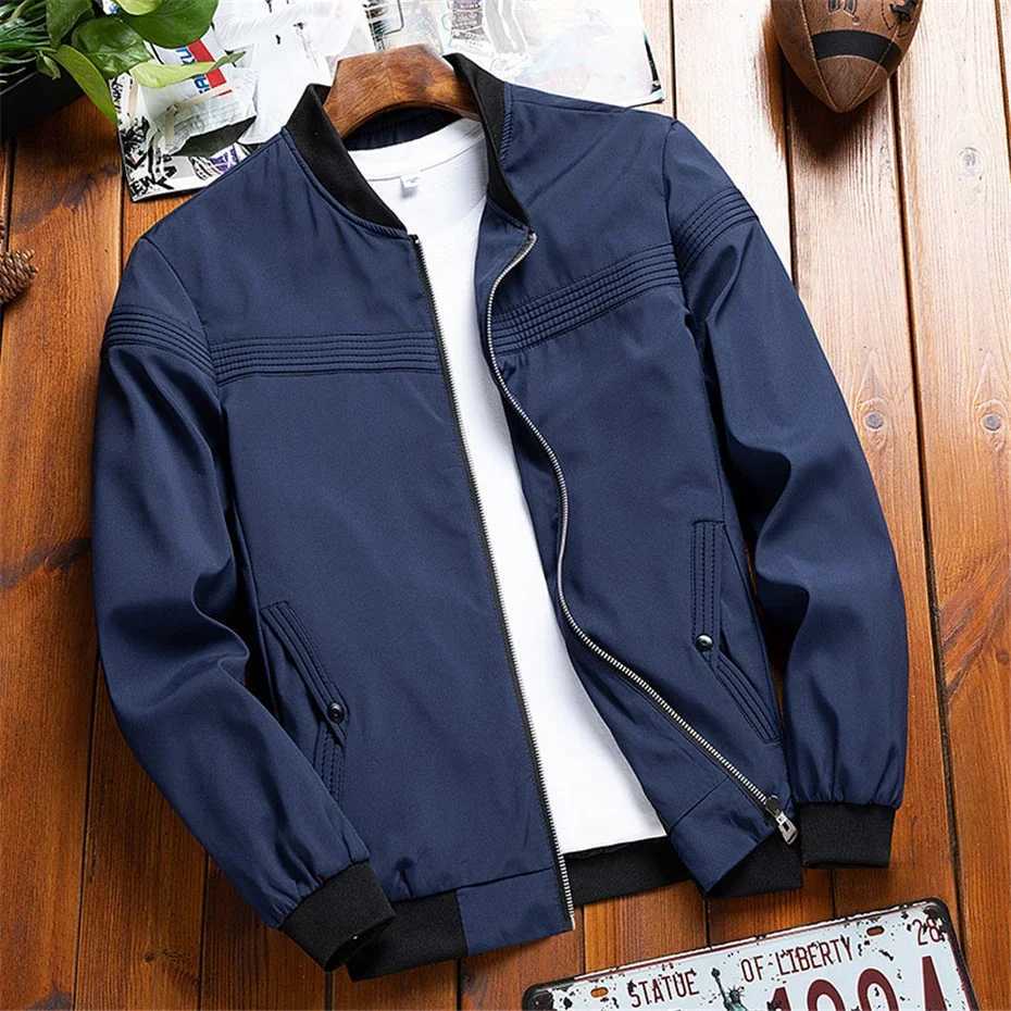 School team jacket mens baseball jacket fashionable casual slim fit jacket mens spring/summer bomber jacket khaki green M241017
