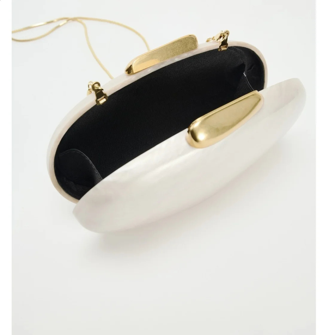 Pearl Shell Bag Metal Clasp Women Shoulder Snake Chain Acrylic Box Clutches Lady Party Wedding Evening Egg Handbag Purse 250103