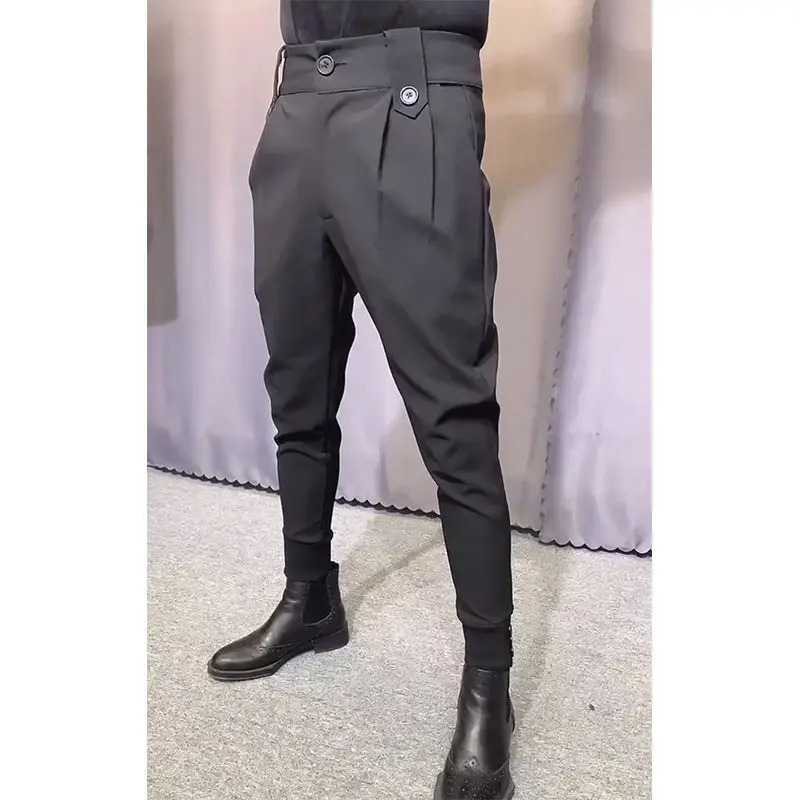 SpringSummer Mens Set Pants Fashion Casual Business Ultra Thin Fit Ankle Length Office Clothes Dress F51 240816
