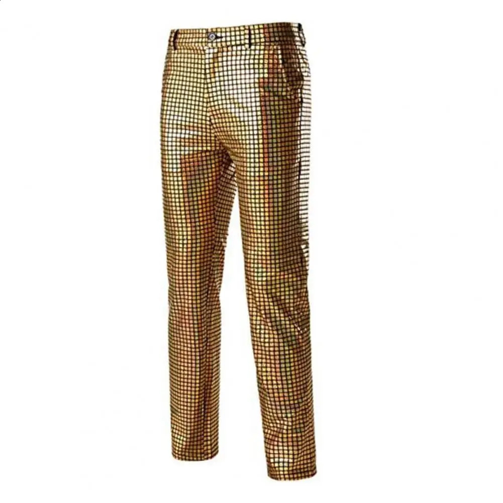 Rainbow plaid glitter shorts mens 70s dancer singer Trouser nightclub DJ stage dance set 240816